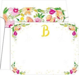 RosanneBECK Collections 10ct Die-Cut Social Set Floral Crest Monogram - B