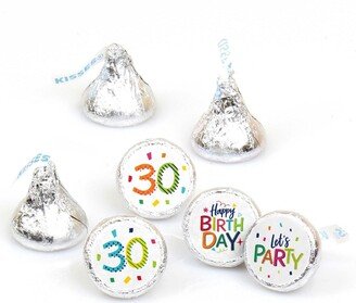 Big Dot Of Happiness 30th Birthday - Cheerful Birthday - Round Candy Sticker Favors (1 sheet of 108)