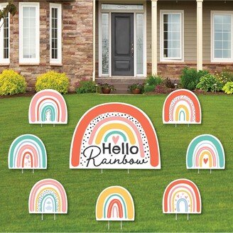 Big Dot Of Happiness Hello Rainbow Boho Baby Shower & Birthday Party Yard Signs - Set of 8