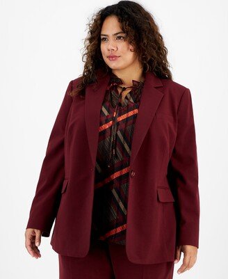 Plus Size One-Button Blazer, Created for Macy's