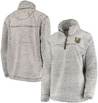 Women's G-iii 4Her by Carl Banks Gray Vegas Golden Knights Sherpa Quarter-Zip Pullover Jacket