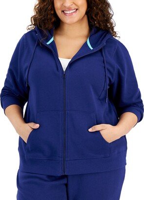 Id Ideology Plus Size Fleece Full-Zip Jacket, Created for Macy's