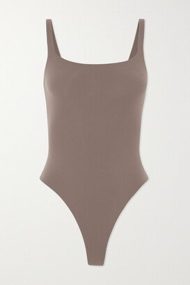 Fits Everybody Stretch Thong Bodysuit - Umber