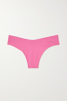 Cotton Collection Cotton-blend Jersey Thong - Sugar Pink