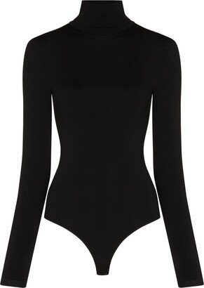 Cotton Blend Turtleneck Bodysuit-AA