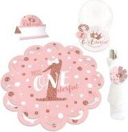 Big Dot Of Happiness 1st Birthday Little Miss Onederful Birthday Paper Charger Chargerific Kit 8 Ct