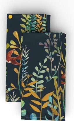 Cloth Napkins: The Wild Garden - Night Cloth Napkin, Longleaf Sateen Grand, Multicolor