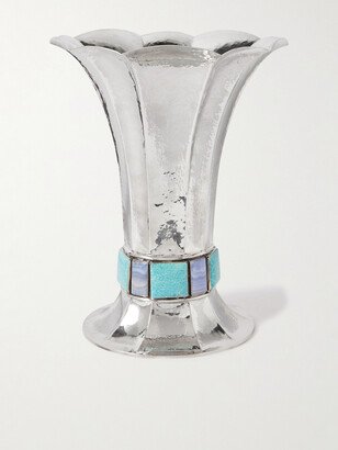 Sterling Silver, Amazonite and Chalcedony Vase