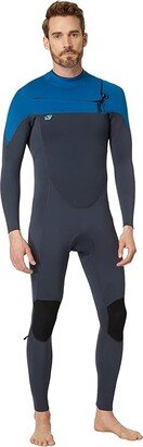 Ninja 3/2 mm Chest Zip Full Wetsuit (Gunmetal/Deep Sea) Men's Wetsuits One Piece