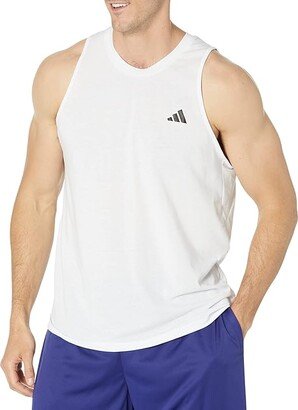 Training Essentials Feel Ready Logo Sleeveless Tee (White/Black) Men's Clothing