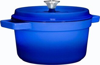 Duke Blue Enameled Cast Iron Dutch Oven with Handles, Lid, Non-Stick Coating and Steel Knob Cover, 6.5 Quart