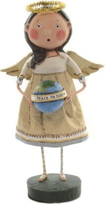 Lori Mitchell Angel Of Peace - One Figurine 8.0 Inches - World Globe Christmas - 11170 - Polyresin - Beige