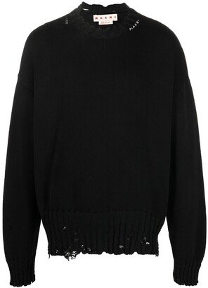 Distress-Knit Detail Jumper