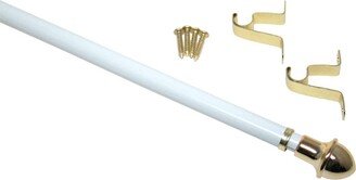 The Classic Touch Cafe Curtain Rod, 28-48 Inches, White