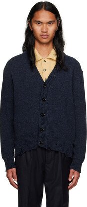 Navy Cutout Cardigan