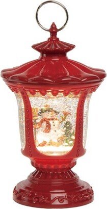 Artificial 10.25 in. Multicolored Christmas Light Up Snowman Lantern