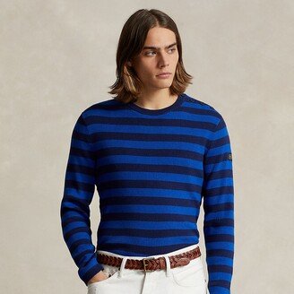 Striped Rib-Knit Cotton-Cashmere Sweater