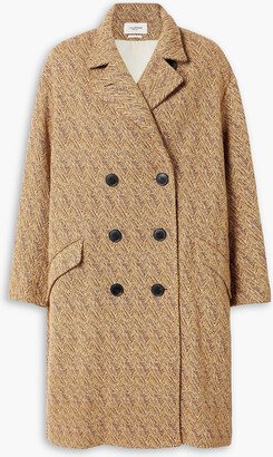 Cilika double-breasted herringbone wool-blend coat