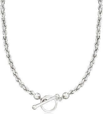 Sterling Silver Rope Chain Toggle Necklace