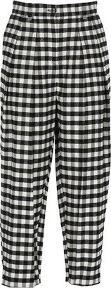 Cropped Gingham Trousers