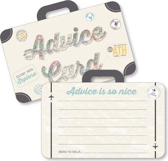 Big Dot of Happiness World Awaits - Suitcase Wish Card Travel Themed Party Activities - Shaped Advice Cards Game - Set of 20