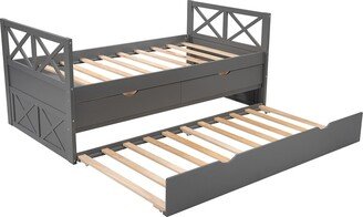 Multi-Functional Daybed with Drawers and Trundle-AC