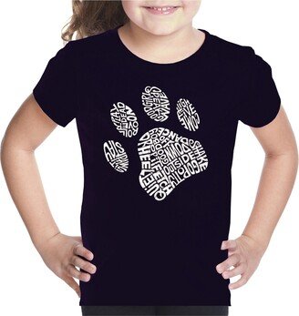 Big Girl's Word Art T-shirt - Dog Paw