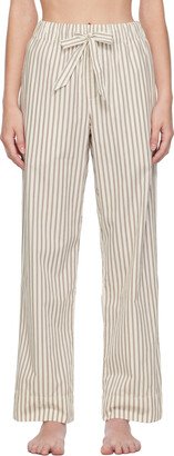 White & Brown Striped Pyjama Pants