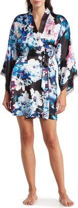 Floral Satin Wrap Robe