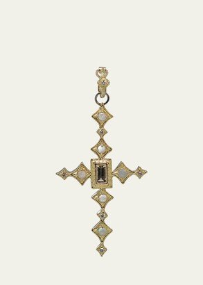 Crivelli Cross Enhancer with Opal and Morganite-AA