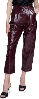 Blue Revival Faux Patent Leather Cropped Pants