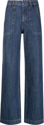 High-Waist Wide-Leg Jeans-AY