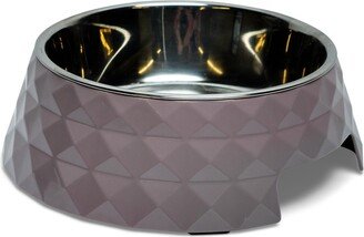 Jojo Modern Pets Diamond Melamine Stainless Steel Dog Bowl - Wood Rose, 12 Oz