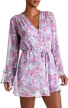 Floral Print Wrapper Robe