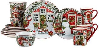 Snowman's Farmhouse 16Pc Dinnerware Set