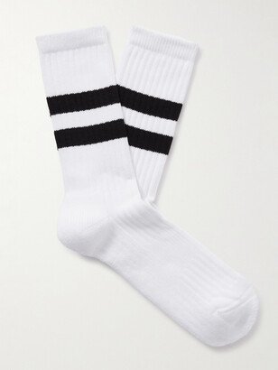 Bjarki Striped Two-Tone Cotton-Blend Socks