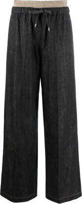 Wide-Leg Track Pants-AC