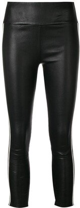 Striped Stretch Leather Trousers