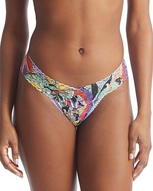 Printed Daily Lace Low Rise Thong-AA