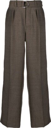 Belted Wide-Leg Trousers-AJ