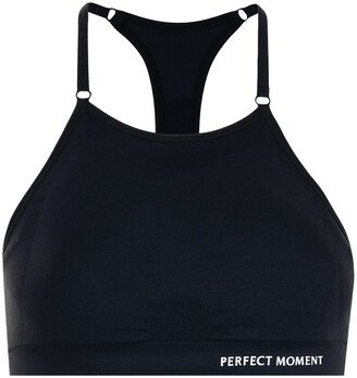 Logo-Print Sports Bra-AI