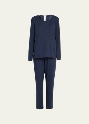 Joela Silk-Trim Cotton-Modal Pajama Set