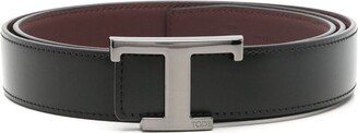 T-buckle reversible leather belt-AA