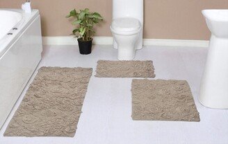 Home Weavers Inc Set of 3 Modesto Collection Linen Cotton Tufted Bath Rug Set - Home Weavers