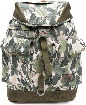 logo-patch camouflage backpack