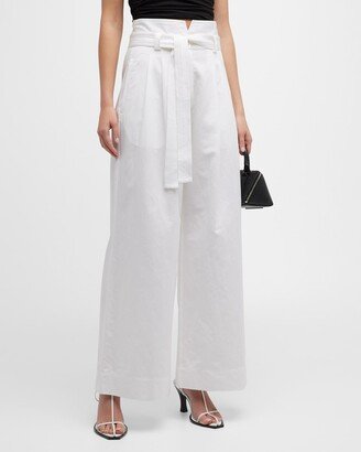 Emily Wide-Leg Paper Bag Pants