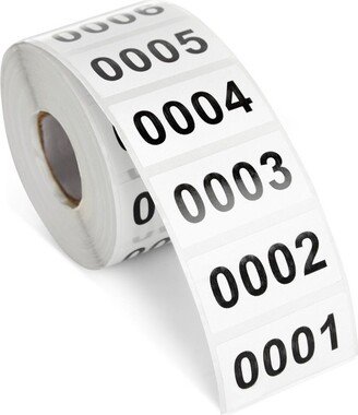 Juvale 0001-1000 Count Inventory Numbered Stickers Roll, Self-Adhesive Consecutive Number Labels Tag for Storage Organizing (White, 1.6x0.8 in)