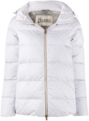 Logo Pattern Puffer Jacket