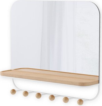 Umbra Estique Mirror With Hooks Natural/White