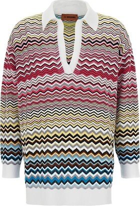 Zig Zag V-Neck Sweater-AA